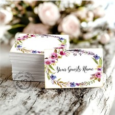 WATERCOLOR BOHO FLORAL FEATHER WEDDING PLACE CARDS, TAGS or ESCORT CARDS 216