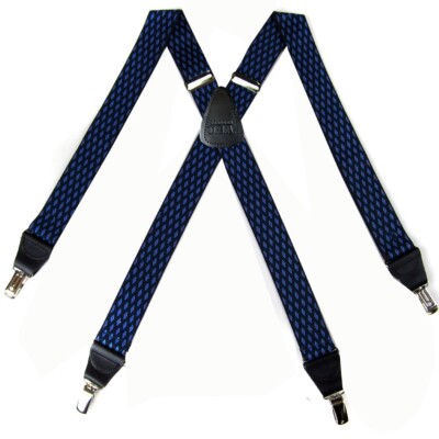 Men's Made in the USA Fashion X-Back Diamond Pattern Suspender Braces - NWT