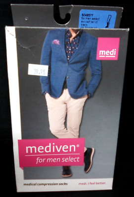 Medi for Men Knee High Classic Socks - 15-20 mmhg Reg Size VII Black