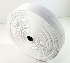 Gurtband Rolle mit Falz  - Bandfarbe wei&szlig; - Bandbreite 50 mm - 100 METER.