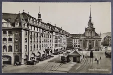 Switzerland Bern Station Square Real Photo Postcard RPPC 
