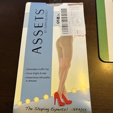 Spanx Assets Hi-Waist Mid-Thigh Shaper Nude Sz 1