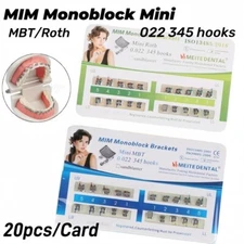 Dental Orthodontic Metal Brackets MIM Monoblock Mini Roth/MBT 022 345 Hooks