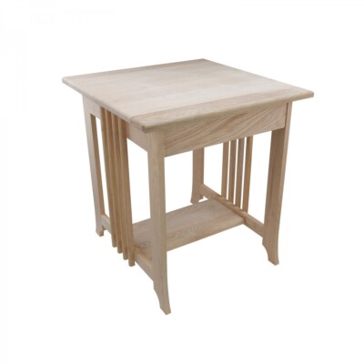End Tables Living Room Unfinished Oak Mission End Table 24.5 Inch Height