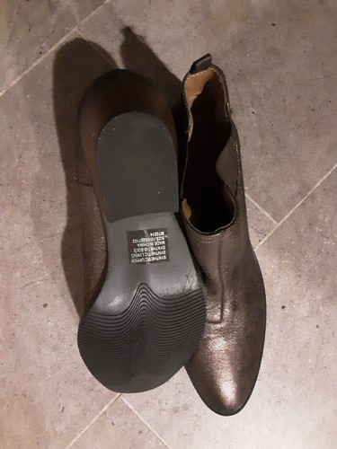 Metallic Bronze Canvas Ankle Boots 10 - Picture 4 of 4