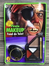 Rubies Pirate Make-Up Face Paint Kit Tray Earring Halloween Costume 0.4 Oz New