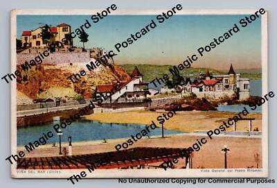 Vina del Mar from Paseo Miramar CHILE Antique Postcard Cover to San Francisco 34