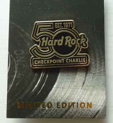Pin Anstecknadel Hard Rock Cafe Berlin Checkpoint Charlie 50th Anniv. Logo NEU