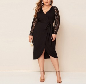plus size black lace