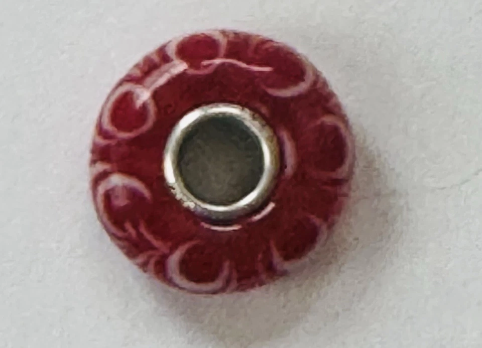 ÚNICO Trollbeads-Remolino Rojo y Blanco-Plata 925-Dinamarca Foto 4 de 4
