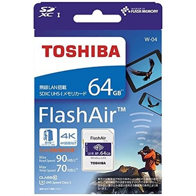 Toshiba Flash Air Wifi SDXC Memory Card 64GB Class10 UHS-1 SD 