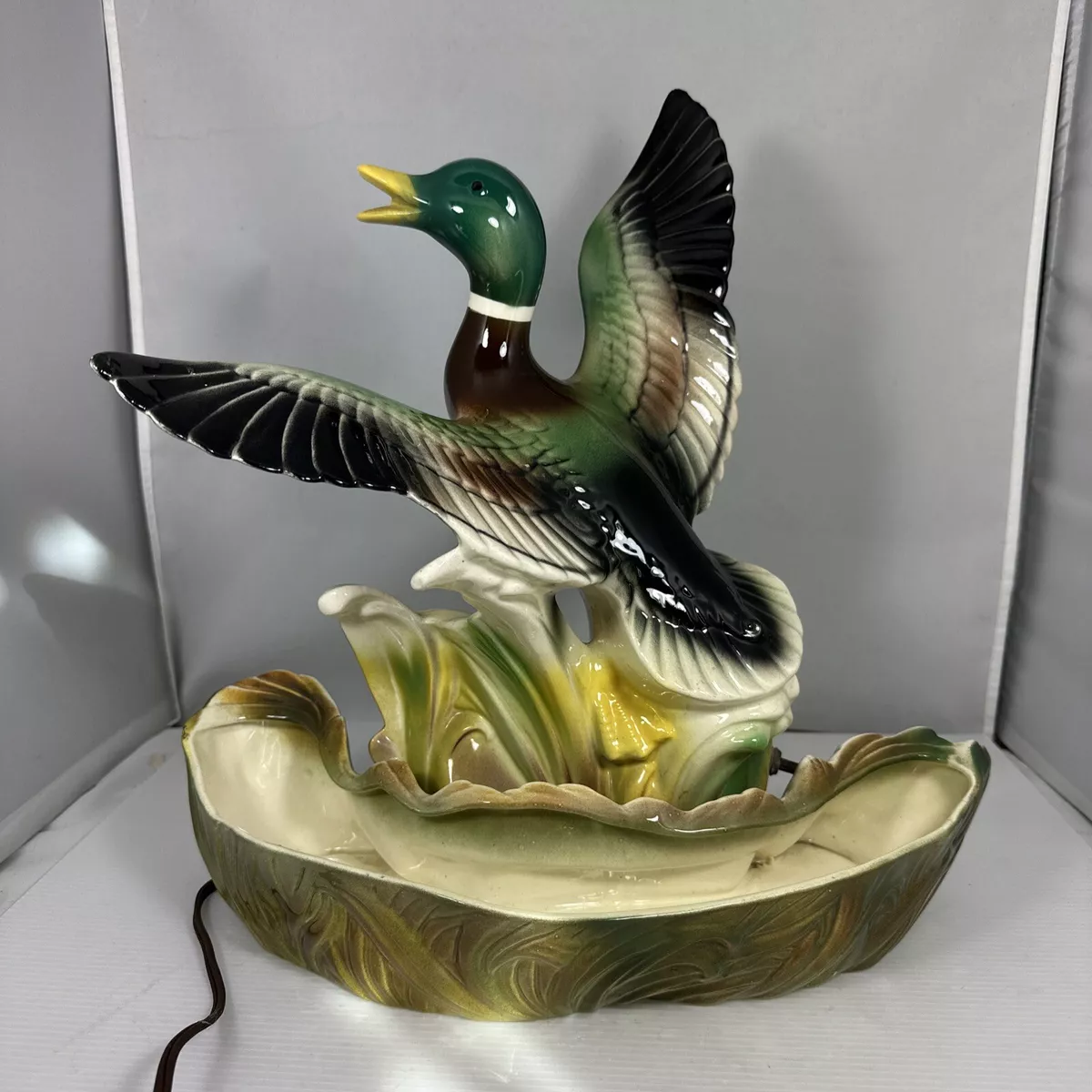 Lane Co La California 1954 Mallard Duck Lamp Planter Night Light