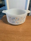 Vintage Flameware small casserole dish - Termocrisa floral pattern