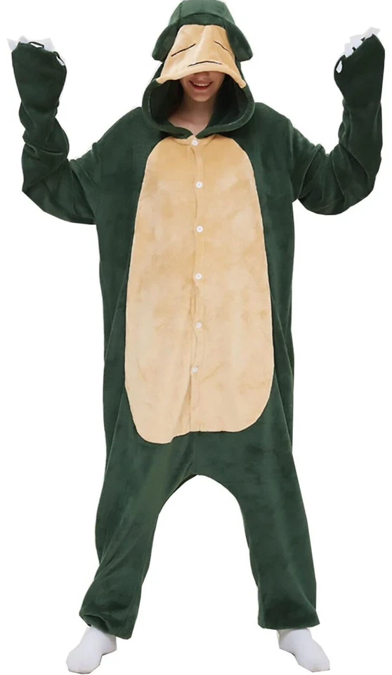 Pijama con capucha para adultos, felpa de animales de dibujos animados de una pieza con disfraces Foto 3 de 4
