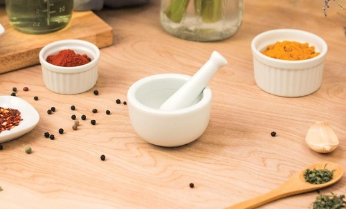 Mortar And Pestle For Grinding Spices And Herbs And Crushing Pills, - Picture 2 of 5