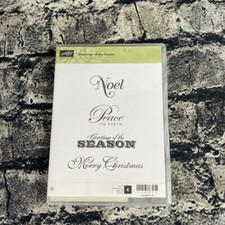Stampin Up GREETINGS OF THE SEASON 4 Piece Rubber Stamps 128033 Phrases