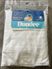Vintage Dundee Baby Fitted Crib Sheet White 28in x 52in Made In The USA Sealed