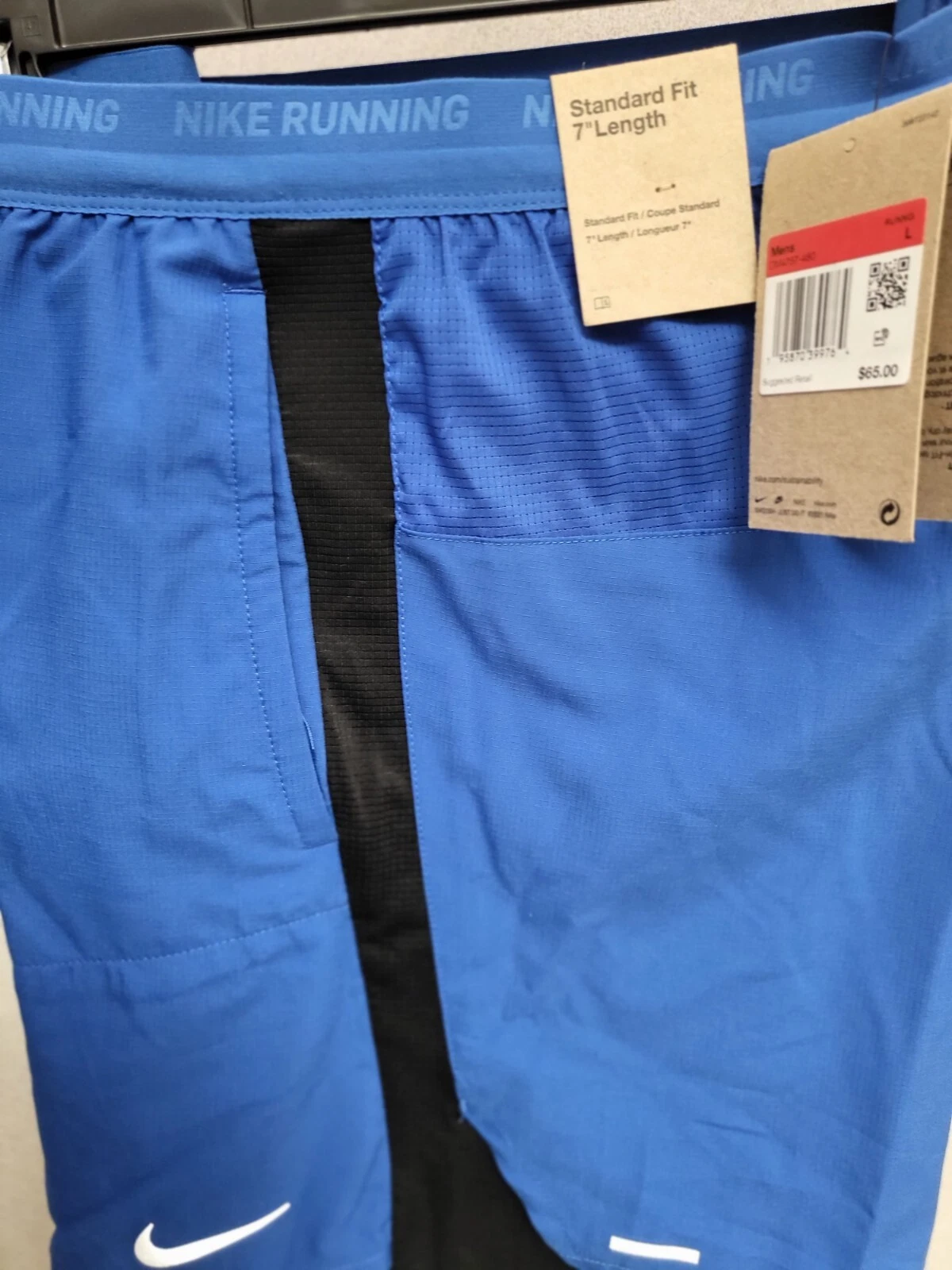 2024-Nike Men’s Flex Stride 7” 2 in 1 Running Shorts Size LG-BLUE DM4757-480-NWT