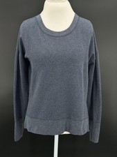 Athleta Coaster Luxe Sweatshirt Womens Small Blue Crew Neck Pullover Thumbhole