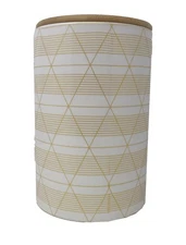 Home Basics Large Diamond Stripe Kitchen Canister 500ML White/Gold