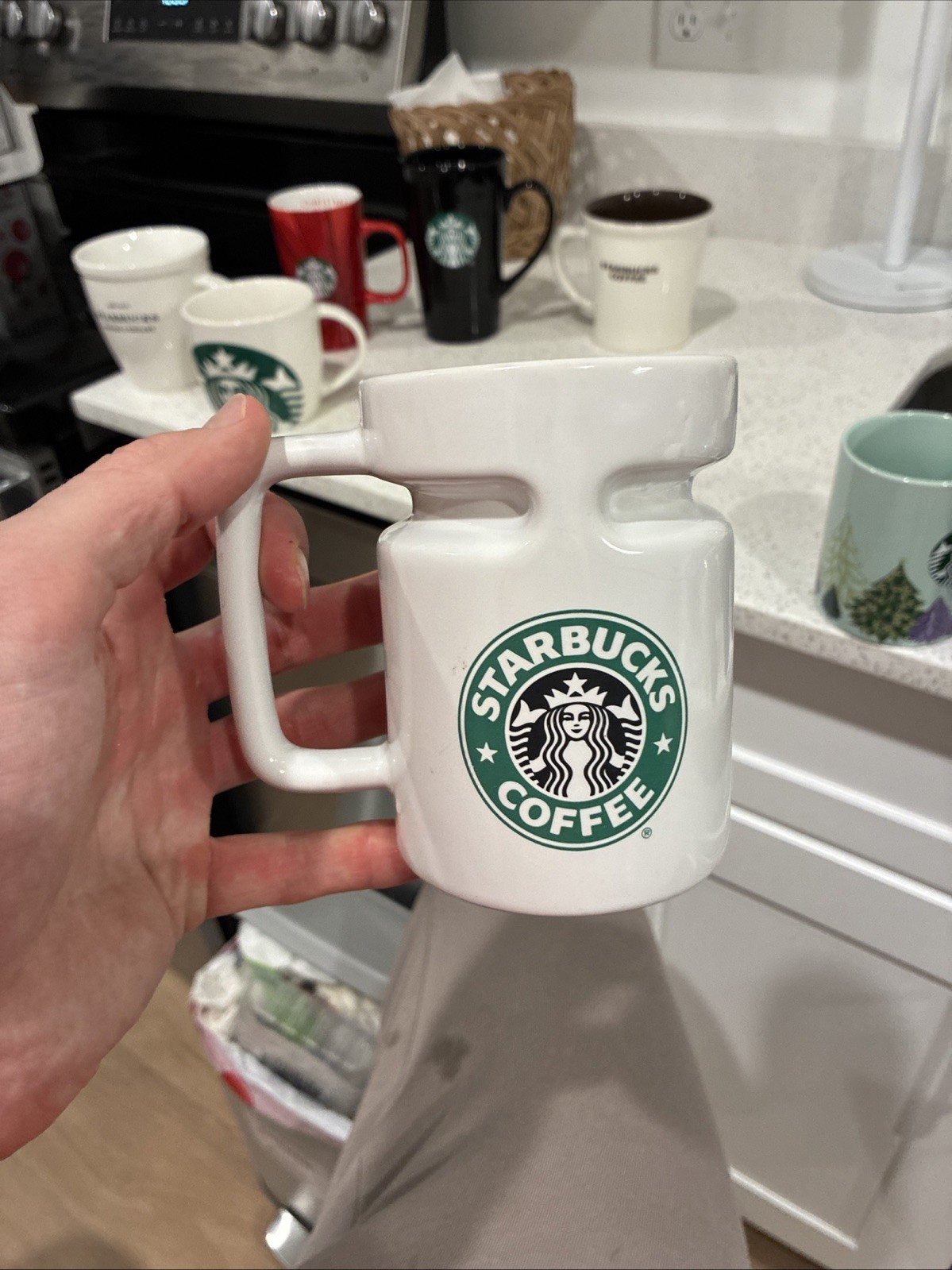 Starbucks Ceramic Coffee Cup Siren Split Tail Logo Mug Hotjo 1987-1992 Good
