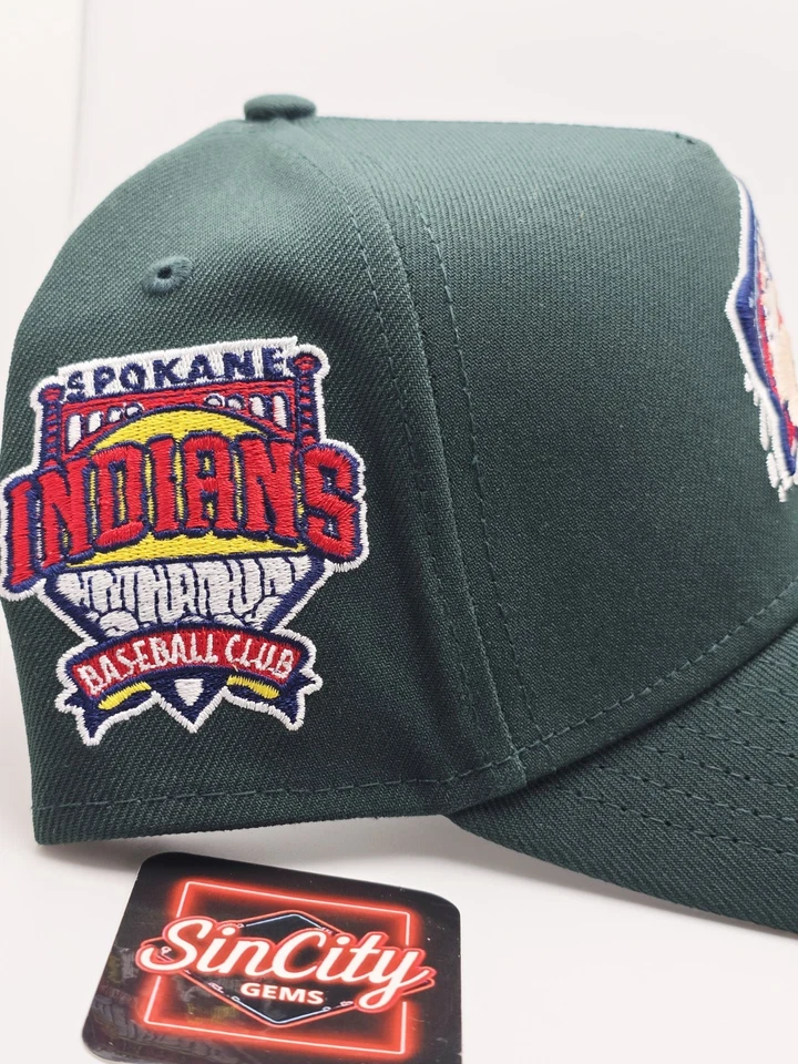 New Era Spokane Indians MiLB Exclusive Green 9FORTY A-Frame Snapback Hat Cap - Image 2 of 4