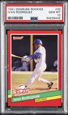 1991 DONRUSS ROOKIES #33 IVAN RODRIGUEZ ROOKIE RC PSA 10