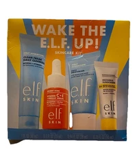 Elf skin care Kit 4 Pieces Wake The Elf Up Cleanser Serum Moisturizer Sunscreen