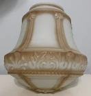 Art Deco Milk Glass Style Shade/Globe Caramel Air Brushed Acorn Style Embossed