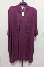 Coldwater Creek Womens Plus Purple Linen Long...