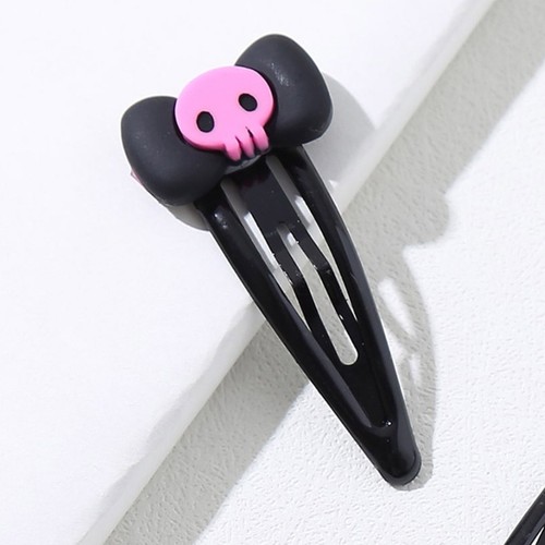 4pieces Skull Shape Hair Barrettes Teens Camping Taking Photo Spring Hairpin - Picture 3 of 9