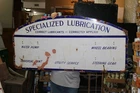 Large Vintage 1930's Specialized Lubrication Grease Gun 55" Porcelain Metal Sign