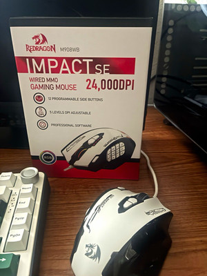 Redragon Impact SE M908WB Wired MMO Gaming Mouse 12 Buttons 24000 DPI RGB W/B