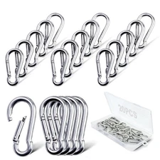 20PCS 304 stainless steel spring clasp 1.57-inch carabiners, M4 stainless steel 