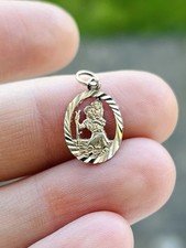 Vintage 9ct Gold Tiny Dainty St Christopher Pendant Charm 375 9k