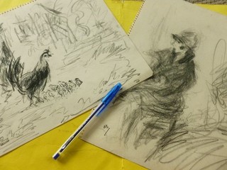 Paul KRON (1869 1936) PEINTRE Fauvisme IMPRESSIONNISME. 2x DESSIN AUTOGRAPH