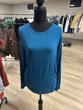 Gap Long Sleeve Teal Luxe Tshirt Size Small