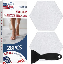 28PCS Anti Slip Shower Stickers Clear Hexagon Non-Slip Bath Tub Decals with Scra