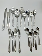 Lot of 19 Mixed Brands and Patterns of Stainless Steel Flatware Silverware