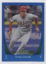 2011 Bowman Chrome Blue Refractor 14/150 Hank Conger #199 9pd