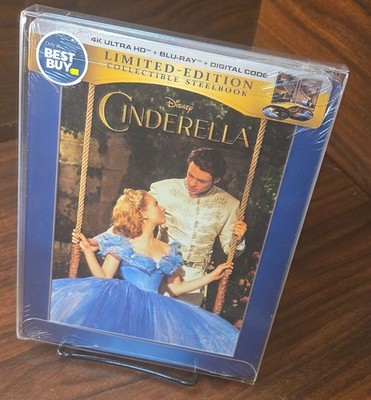 Disney s Cinderella 2015 Steelbook (4K) NEW-w/PROTECTIVE SLEEVE- Free Shipping!