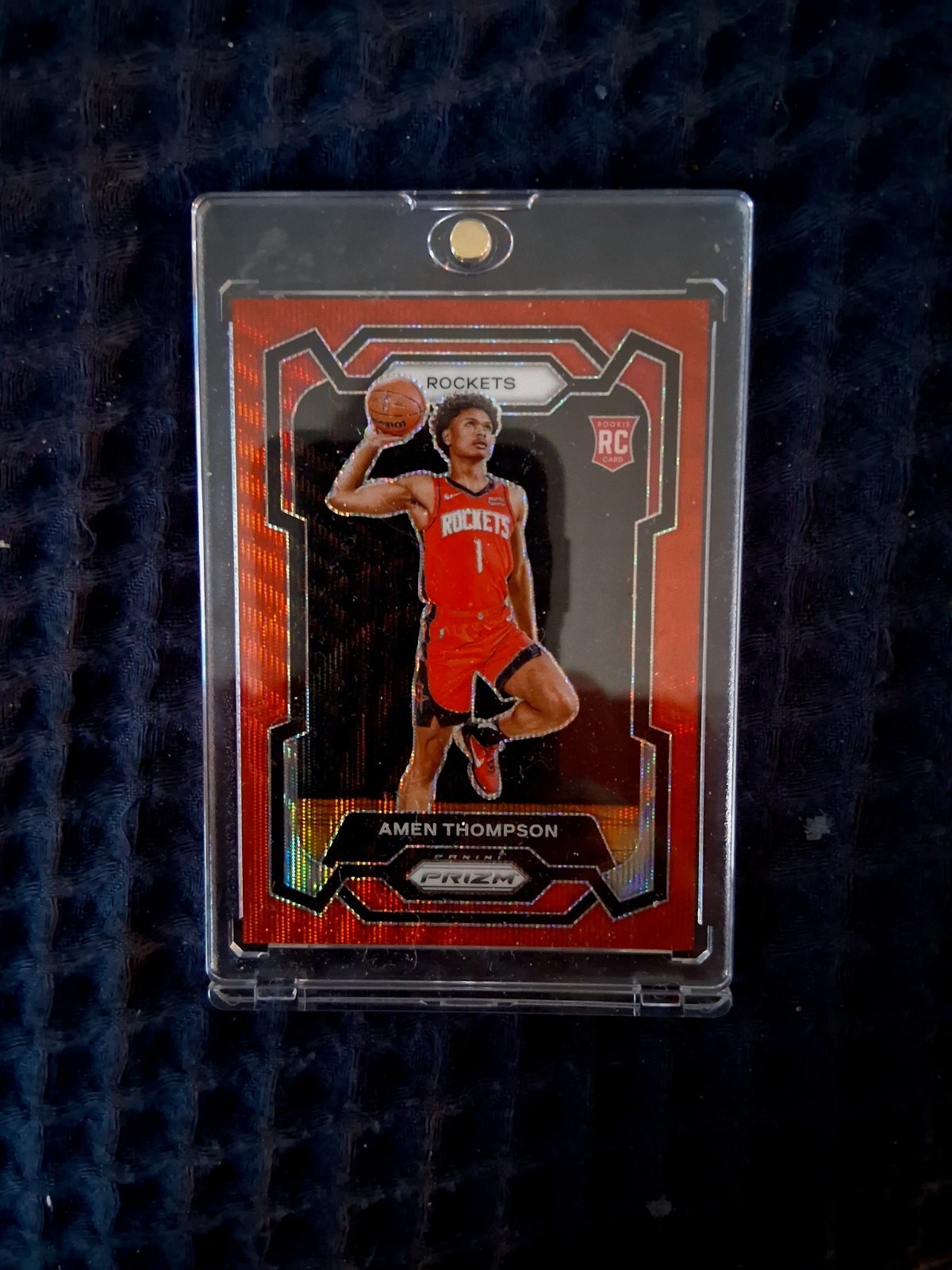 2023-24 Panini Prizm - Amen Thompson #150 Ruby Wave Prizm (RC)