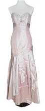 Camille La Vie Women's Size 2 Blush Embellished High Low Strapless Dress