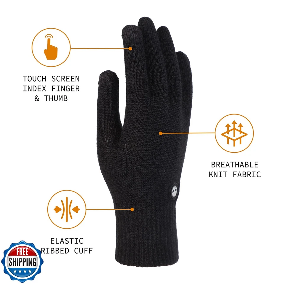Pack de 2 guantes mágicos Timberland para hombre con tecnología de pantalla táctil, hoja de uva, Foto 2 de 4