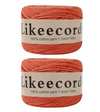 Rust Red Cotton Macrame Cord, 1.5mm x 330 Yards 300m, Yarn, Crochet, Bags