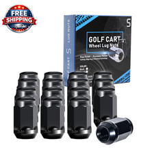 Golf Cart Wheel Lug Nuts Standard 1/2"-20 for EZGO Club Car 16 Pack Black