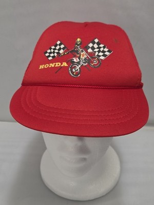M1569 Vintage 80s HONDA GL1500 ロープ キャップ Vintage 1980s HONDA Motocross Snapback Trucker Hat KC K-Products