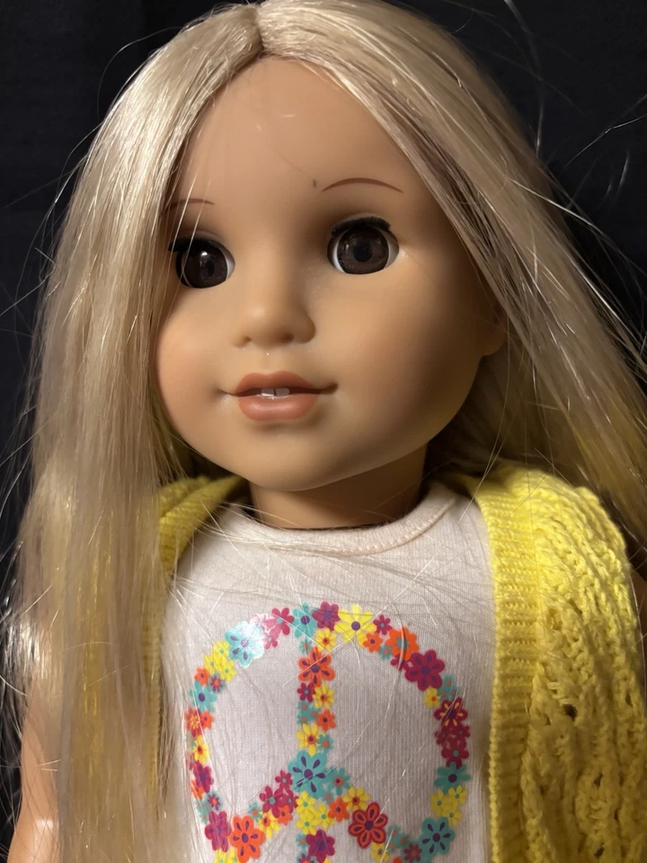 American Girl Julie Albright Chrissa Blonde Hair Brunette Excellent! Lot Of 2 — 第 2/4 张图片