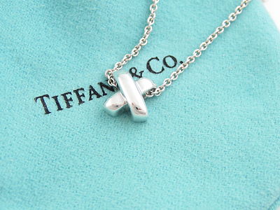 Tiffany & Co Silver RARE Signature X Cross Necklace - EXCELLENT