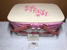 Longaberger 2012 Horizon Of Hope Medium Market Basket Lid Liner Protector Tie-on